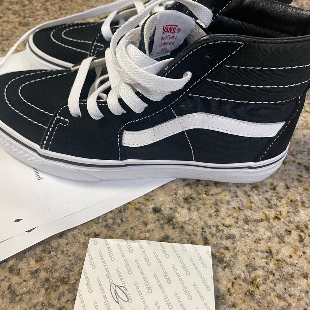 Vans Kids Black and White Sneakers